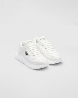 Prada Acolchado Nappa Cuero Sneakers Blancos | XHAB6010