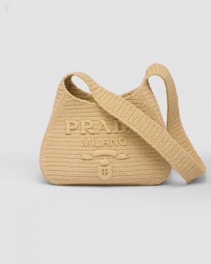 Prada Crochet Tote Bag Beige | KPPY2219