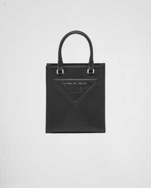 Prada Cuero Handbag Negros | BPRG0596