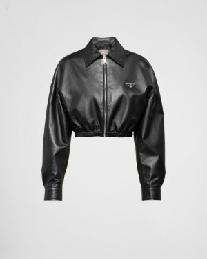 Prada Cuero Jacket Negros | VKPD2014