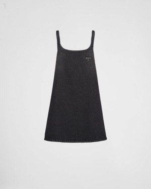 Prada Denim Mini-dress Negros | GHYF4255