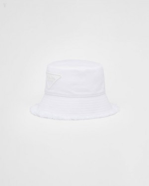 Prada Drill Bucket Hat Blancos | UTMP7336