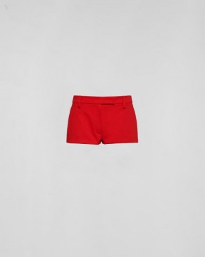Prada Drill Shorts Rojos | HHVA3941