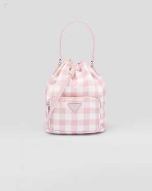 Prada Duet Printed Re-nylon Bag Rosas | REXI9479