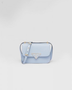 Prada Emblème Saffiano Shoulder Bag Azules Claro | GNPM8875