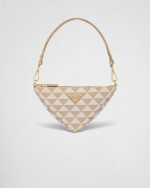 Prada Embroidered Jacquard Fabric Mini-bag Beige Blancos | TWXG3586