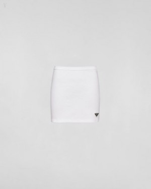 Prada Jersey Miniskirt Blancos | ILUA1278