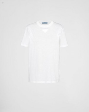 Prada Jersey T-shirt Blancos | NPWA8723