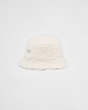 Prada Lana And Cashmere Bucket Hat Beige | AEJQ6154