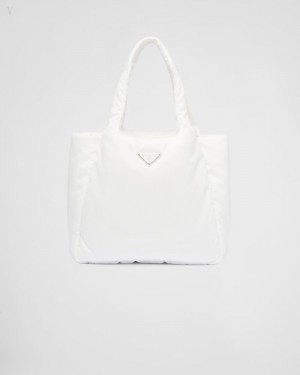 Prada Large Acolchado Re-nylon Tote Bag Blancos | VTKC8649