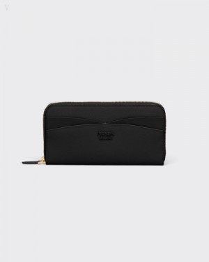 Prada Large Saffiano And Cuero Wallet Negros | ZORP8386