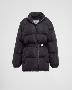 Prada Light Re-nylon Puffer Jacket Negros | OPCY1502
