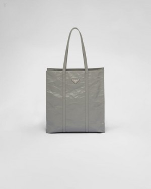 Prada Medium Antique Nappa Cuero Tote Bag Grises | XIWX5496