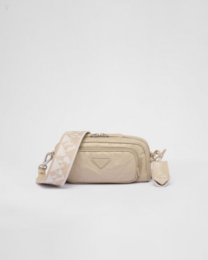 Prada Nappa Antique Cuero Multi-pocket Shoulder Bag Beige | YAFC1816