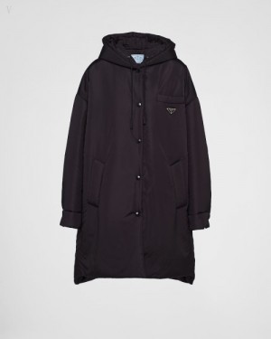 Prada Oversized Light Re-nylon Raincoat Negros | SPQS9640