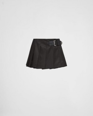 Prada Plisado Re-nylon Miniskirt Negros | WUAN1750