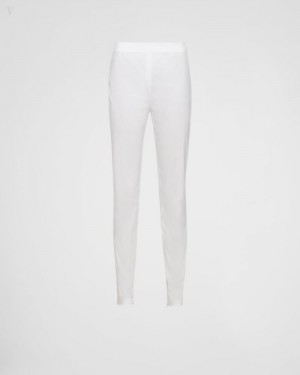 Prada Poplin Pants Blancos | ZYCG6539