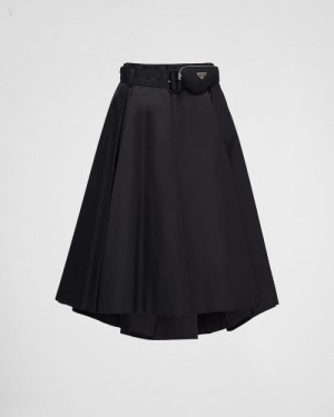 Prada Pouch Full Re-nylon Skirt Negros | GHPF5582