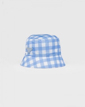 Prada Printed Re-nylon Bucket Hat Azules Claro | IMZJ1133