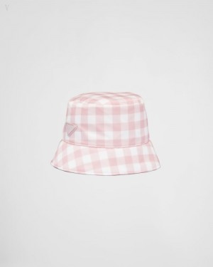 Prada Printed Re-nylon Bucket Hat Rosas | UMNO7227