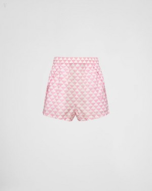 Prada Printed Re-nylon Shorts Rosas | AUAG3779
