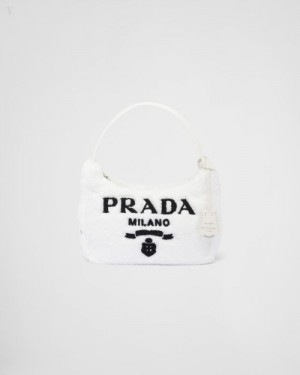 Prada Re-edition 2000 Terry Mini-bag Blancos Negros | ODTK8758