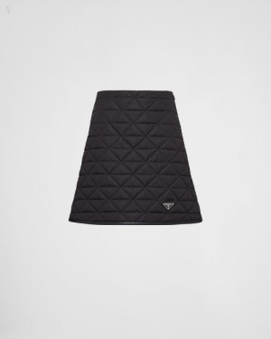 Prada Re-nylon Acolchado Miniskirt Negros | TYJL7218