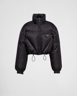 Prada Re-nylon Gabardine Down Jacket Negros | VJBZ7622