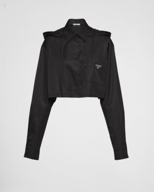 Prada Re-nylon Gabardine Shirt Negros | XPMR2654
