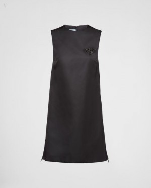 Prada Re-nylon Mini-dress Negros | QTBE2990