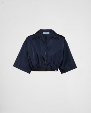 Prada Re-nylon Shirt Azules | FYPZ1084