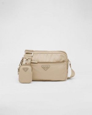 Prada Re-nylon Shoulder Bag Beige | BYGG0056