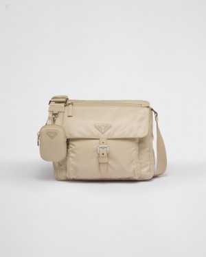Prada Re-nylon Shoulder Bag Beige | GPEQ2321
