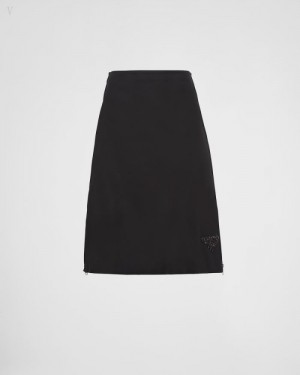Prada Re-nylon Skirt Negros | MPOM0483