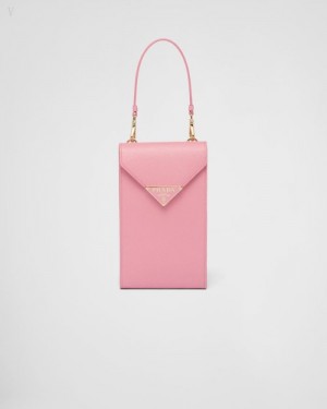 Prada Saffiano Cuero Mini-bag Rosas | RETK8017