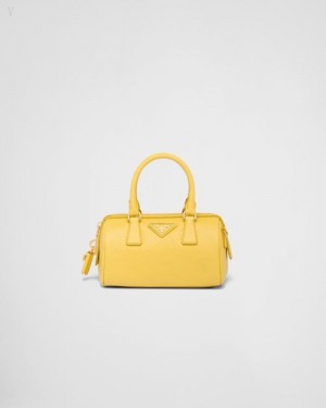 Prada Saffiano Cuero Top-handle Bag Amarillos | GDND0538
