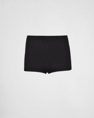 Prada Silk Shorts Negros | LJID8283
