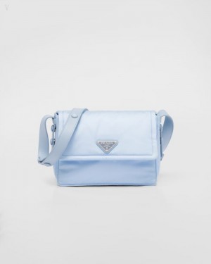Prada Small Acolchado Re-nylon Shoulder Bag Azules Claro | GLCA5009