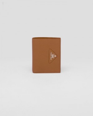 Prada Small Cuero Wallet Caramel | XNSW5010