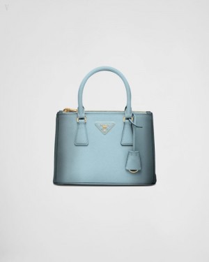 Prada Small Galleria Ombré Saffiano Cuero Bag Azules Claro | TCPN0259