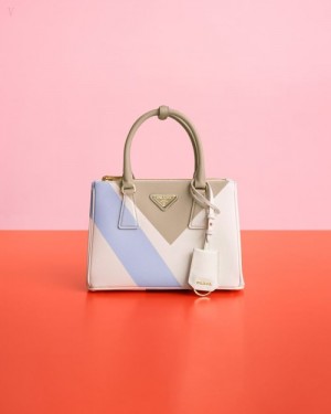Prada Small Galleria Saffiano Special Edition Bag Blancos | CXMH7835