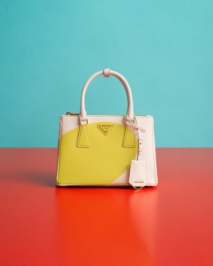 Prada Small Galleria Saffiano Special Edition Bag Blancos | BOVS6673