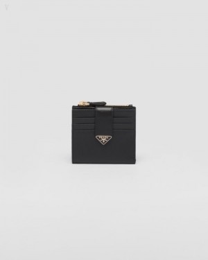 Prada Small Saffiano And Cuero Wallet Negros | LUHL7321