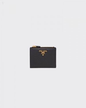 Prada Small Saffiano Cuero Wallet Negros | CPMN4000