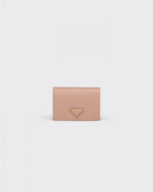 Prada Small Saffiano Cuero Wallet Rosas | IMFH8298