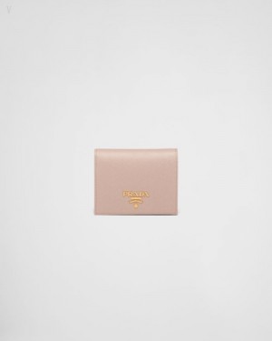 Prada Small Saffiano Cuero Wallet Rosas Rojos | GHXX7237