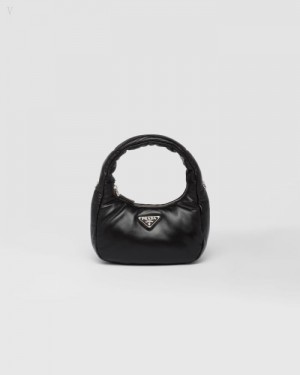 Prada Soft Acolchado Nappa Cuero Mini-bag Negros | UNJC2306