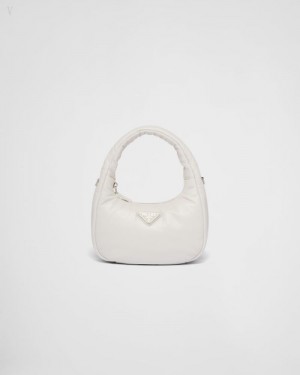 Prada Soft Acolchado Nappa Cuero Mini-bag Blancos | NPMV8472