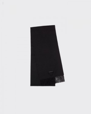Prada Solid Color Cashmere Scarf Negros | WLOY9020