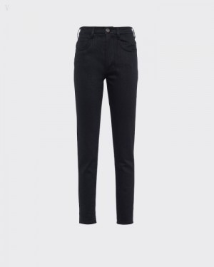 Prada Stretch Denim Five-pocket Jeans Negros | KEDH2024
